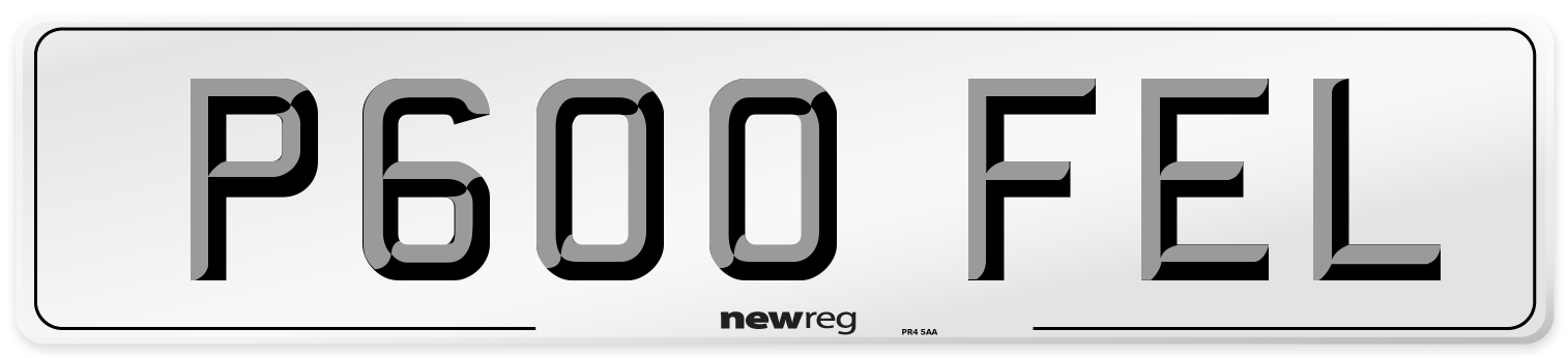 P600 FEL Number Plate from New Reg